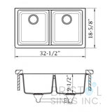 Virtuo Granite Double Undermount sink - Equal 50/50