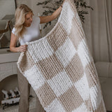 Checkered Chunky Knit Blanket