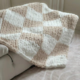 Checkered Chunky Knit Blanket