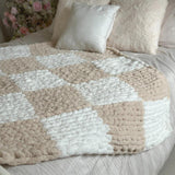 Checkered Chunky Knit Blanket